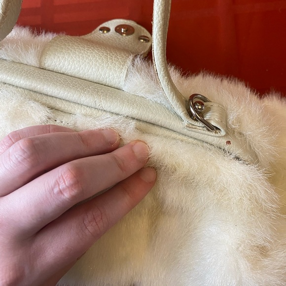 Raviani beautiful white faux fur purse handbag christmas vintage - Picture 13 of 16